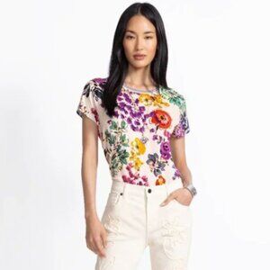 Johnny Was Janie Favorite Evalon Dolman Sleeve Tee Shirt Floral Top